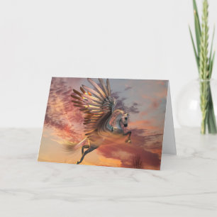Sunset Pegasus Card 5" x 7" Std wht envelope incl