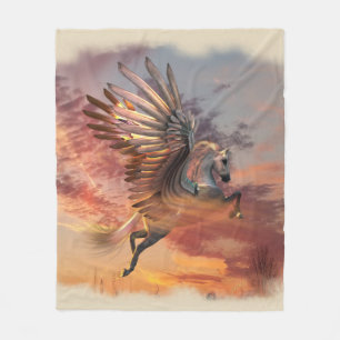 Sunset Pegasus Fleece Blanket, Med, pick colour Blanket