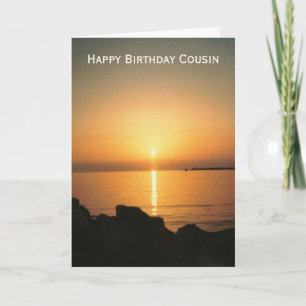 Sunset Personalised Cousin Birthday Card