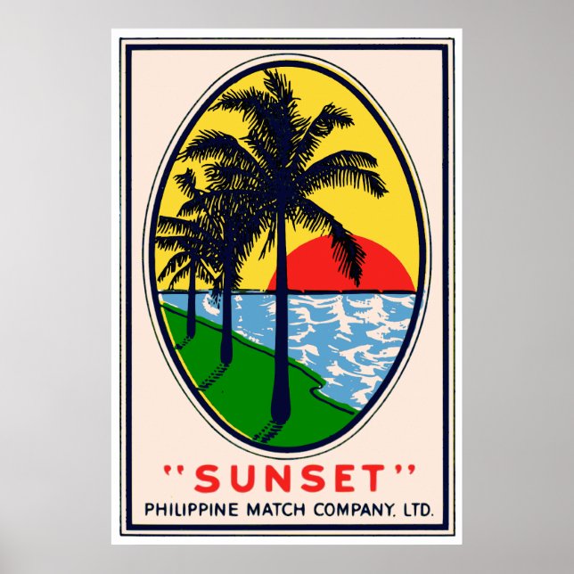 Sunset Philippine Match Company, LTD Label Poster (Front)