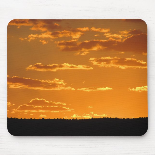 Sunset Photo Bright Orange Evening Sky Landscape Mouse Mat (Front)