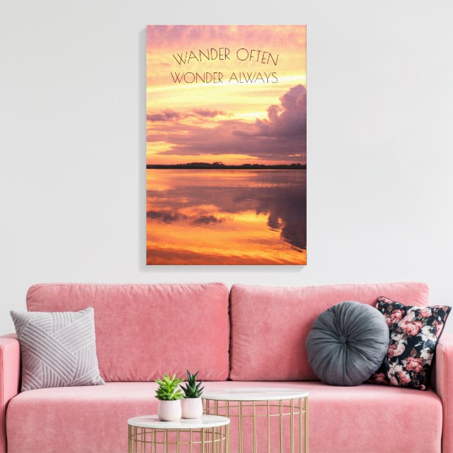 Sunset Photo Decor over Water with Quote (Insitu(LivingRoom))