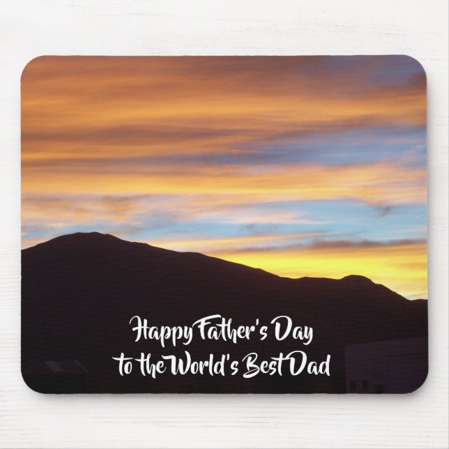 Sunset Photo | Happy Father's Day World's Best Dad Mouse Mat (Front)