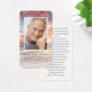 Sunset Photo Memorial Poem Card