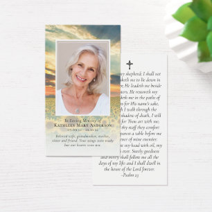Sunset Photo Memorial Prayer Card