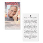 Sunset Photo Memorial Prayer Card with Envelope