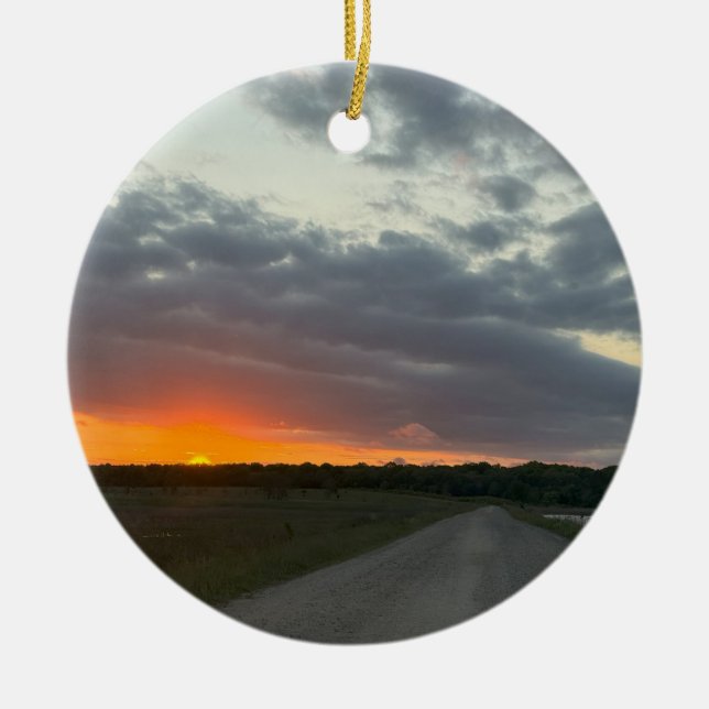 Sunset Photo Ornament  (Front)
