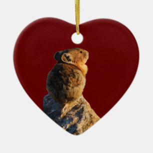 sunset pika ceramic tree decoration