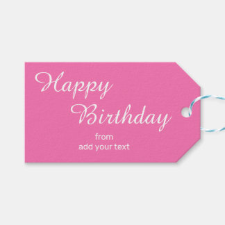 Sunset Pink Birthday Gift Tags