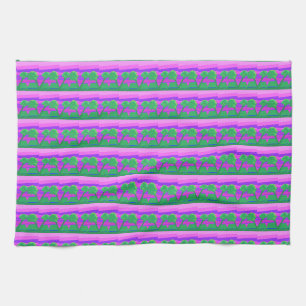 Sunset Pink Green Purple Kitchen Towel