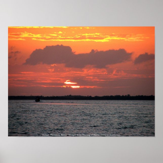 Sunset, Placencia, Belise Poster (Front)