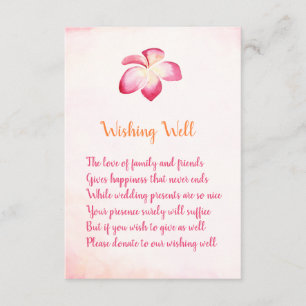 Sunset Plumeria Wedding Wishing Well Cards