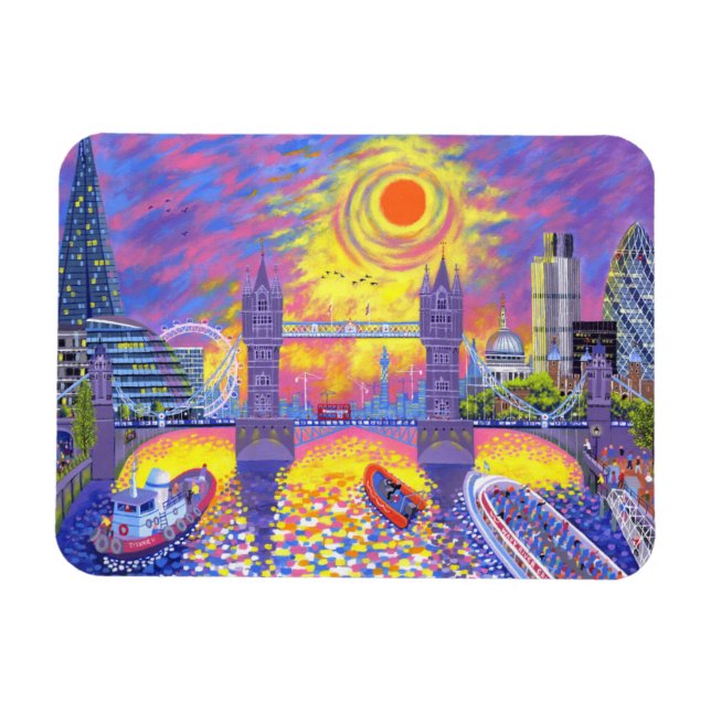 Sunset:Pool Of London 2013 Magnet (Horizontal)