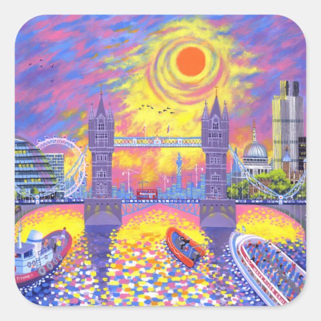 Sunset:Pool Of London 2013 Square Sticker (Front)