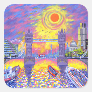 Sunset:Pool Of London 2013 Square Sticker