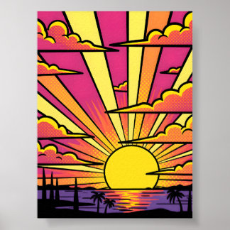 Sunset Pop-Art Poster