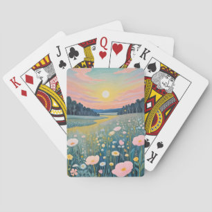 Sunset Poppies Playing Cards