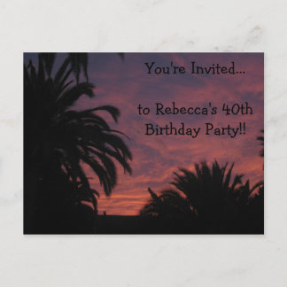 Sunset Postcard Invitation