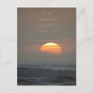 Sunset Psalms 46:10 Postcard