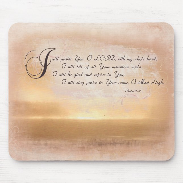 Sunset & Psalms / Inspirational Bible Verses Mouse Mat (Front)