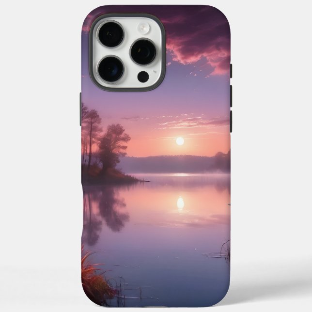 Sunset Purple Lake Landscape Three Case-Mate iPhone Case (Back)