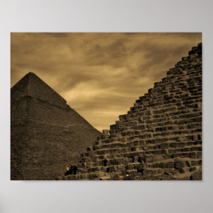 Sunset Pyramids Poster