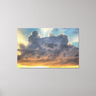 Sunset Rays of Light through Stormy Clouds Canvas Print