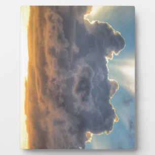 Sunset Rays of Light through Stormy Clouds Plaque