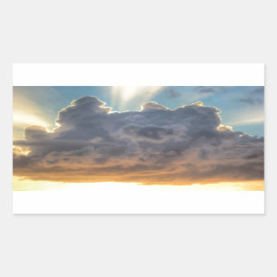 Sunset Rays of Light through Stormy Clouds Rectangular Sticker