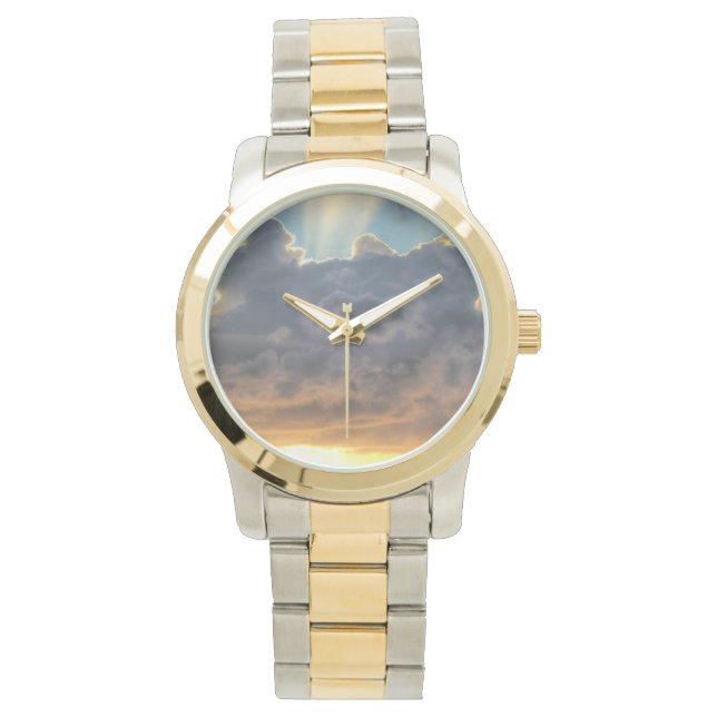 Sunset Rays of Light through Stormy Clouds Watch (Front)