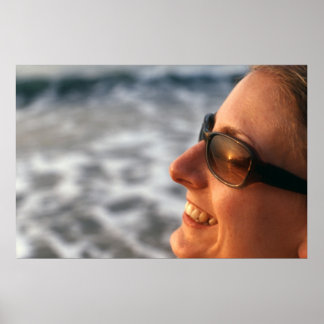 Sunset reflected in sunglasses in The Gambia Poster