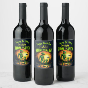 Sunset Reflection Highlights Alien Mystery Wine Label