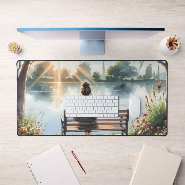 Sunset Reflections Lake Scene Desk Mat (Office 1)