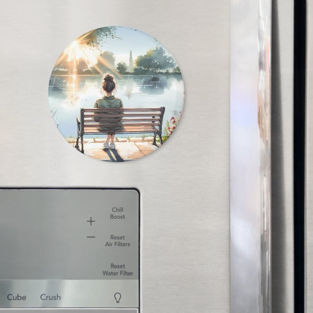 Sunset Reflections Lake Scene Magnet (In Situ (Fridge))