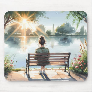 Sunset Reflections Lake Scene Mouse Mat
