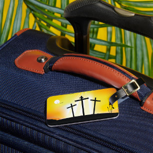 Sunset Religious Crosses  Luggage Tag