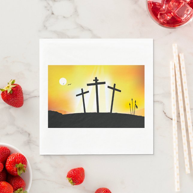 Sunset Religious Crosses  Napkin (Creator Uploaded)