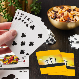 Sunset Religious Crosses Playing Cards