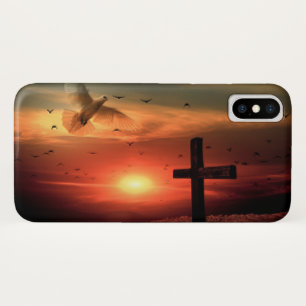 Sunset Resurrection Dove and Cross iPhone X Case