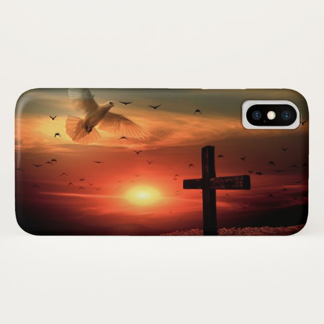 Sunset Resurrection Dove and Cross Case-Mate iPhone Case (Back (Horizontal))