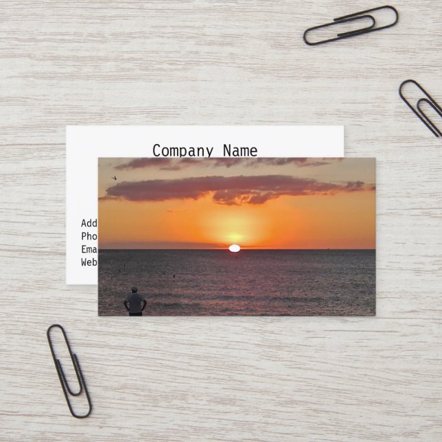 Sunset Retirement Business Cards #14a (Front/Back In Situ)