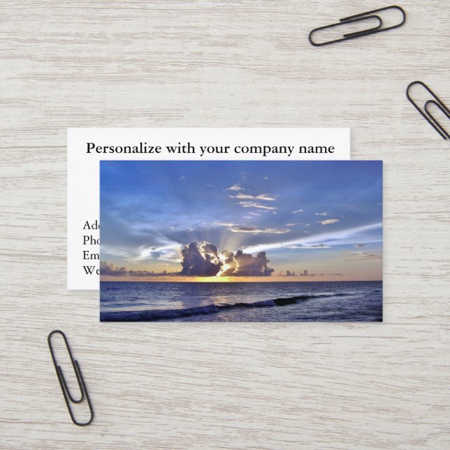 Sunset Retirement Business Cards #15 (Front/Back In Situ)