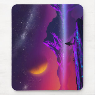 sunset retro scifi neon synthwave colours mouse mat