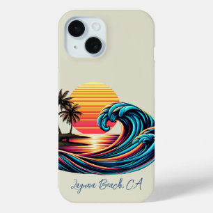 Sunset Retro Surf Wave iPhone 15 Case