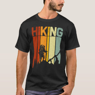 Sunset Retro Vintage Nature Mountain Hiking T-Shirt