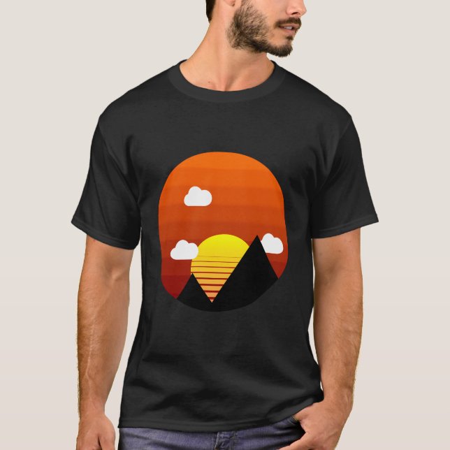 Sunset Retrowave Vintage Synthwave Sun T-Shirt (Front)