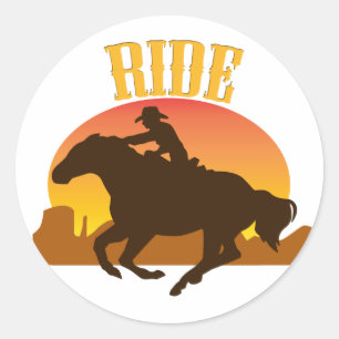 Sunset Ride Classic Round Sticker
