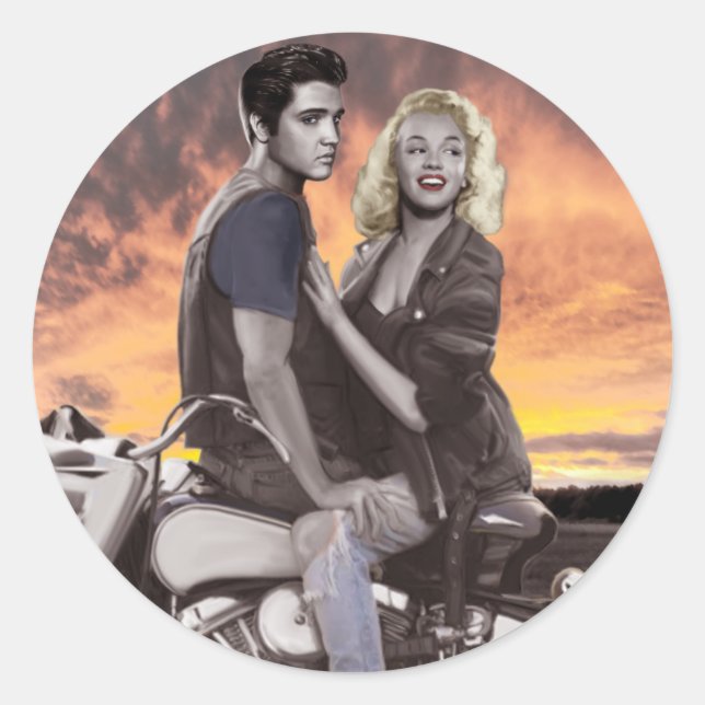 Sunset Ride Classic Round Sticker (Front)