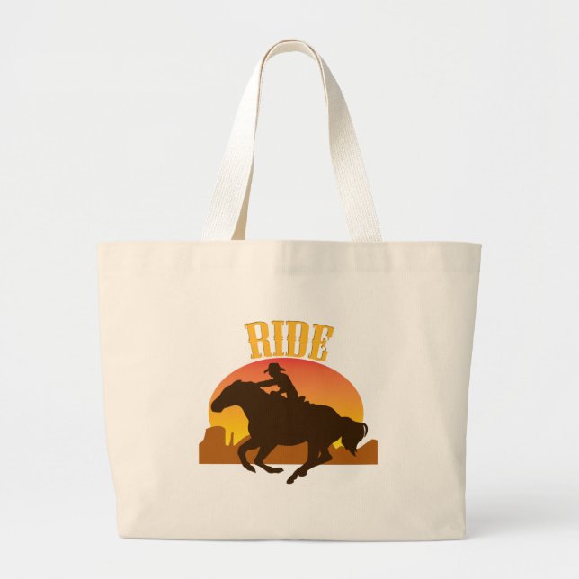 Sunset Ride Large Tote Bag (Front)