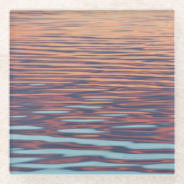 Sunset Ripples on Water Glass Coaster (Front)